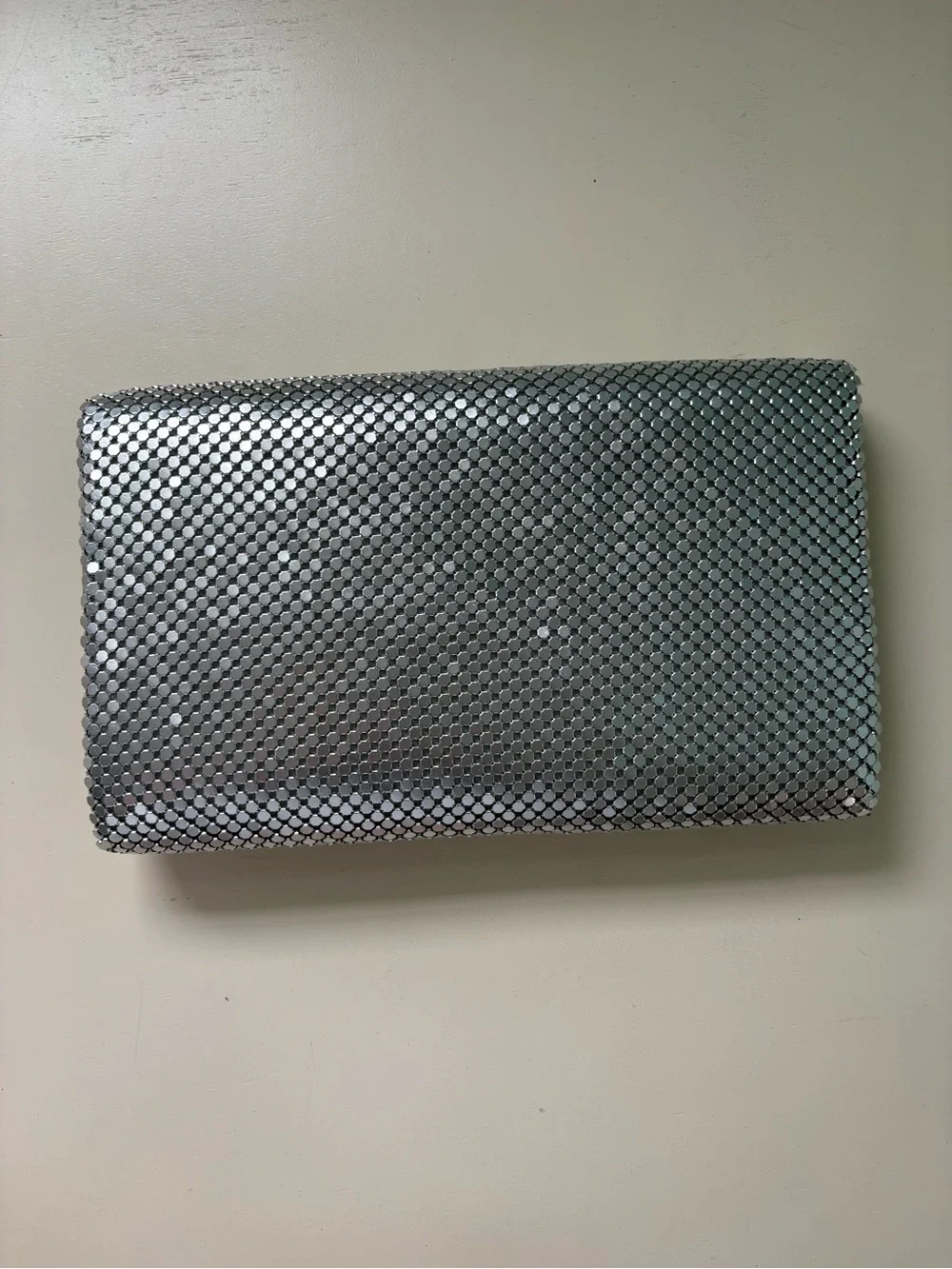 Silver Sequin Evening Clutch/Crossbody Combo - Elegant Women's Bag